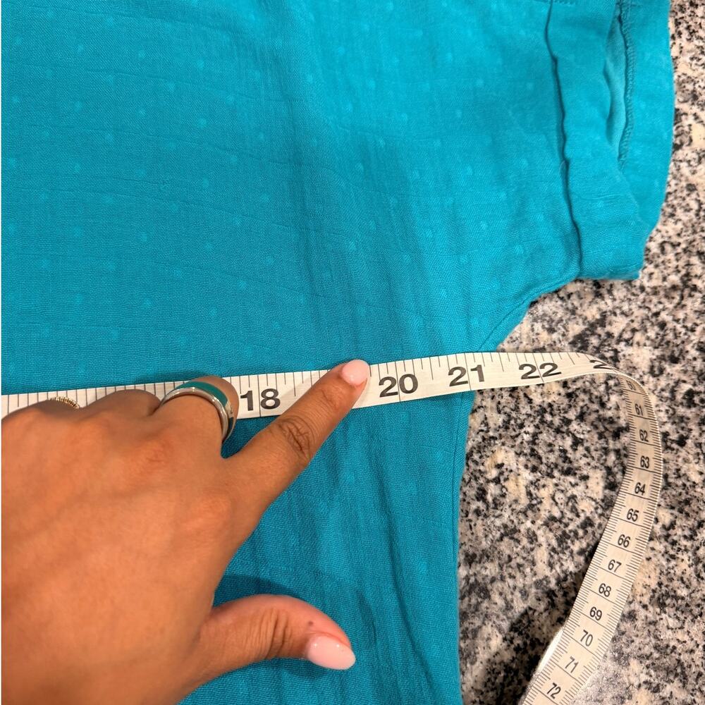 Chic FRNCH Teal Midi Dress with Collared V-Neck - Size Small - Picture 6 of 10